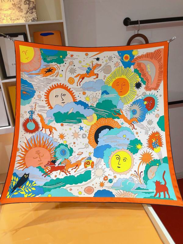 Hermes silk scarf 90X90cm E16 (19)